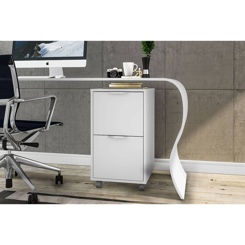 White 2 Drawer File Cabinet E77376