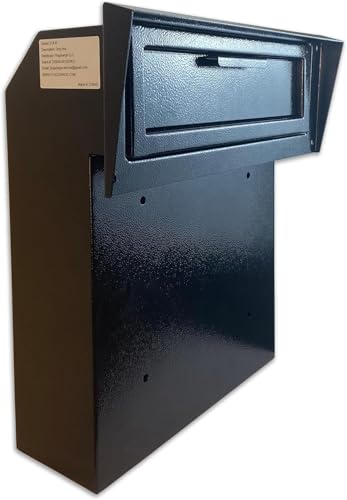 Black Galvanized Steel Locking Mailbox Door Drop Box F549806