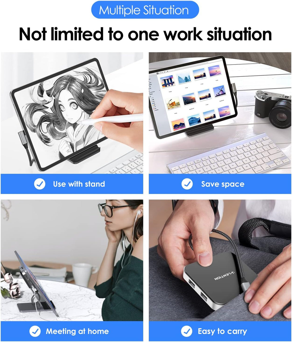 USB C Hub with 4K HDMI, SD Card Reader, USB 3.0 & 60W PD, Black E84880