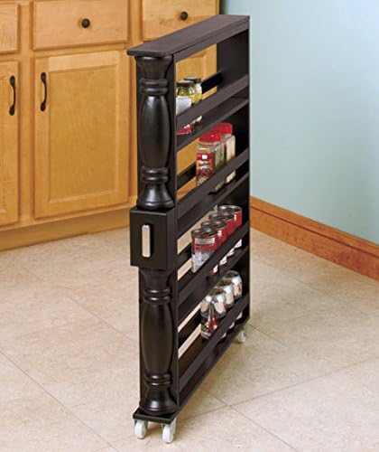 Natural Slim Rolling Kitchen Cart L14891