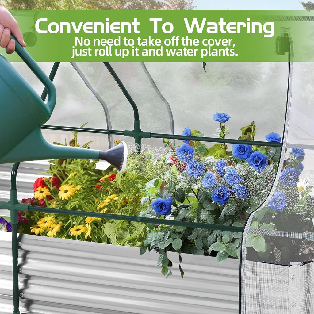 Galvanized Raised Garden Bed with Mesh Cover Greenhouse A978