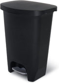 13 Gallon Plastic Trash Can with Lid, Matte Black T870561
