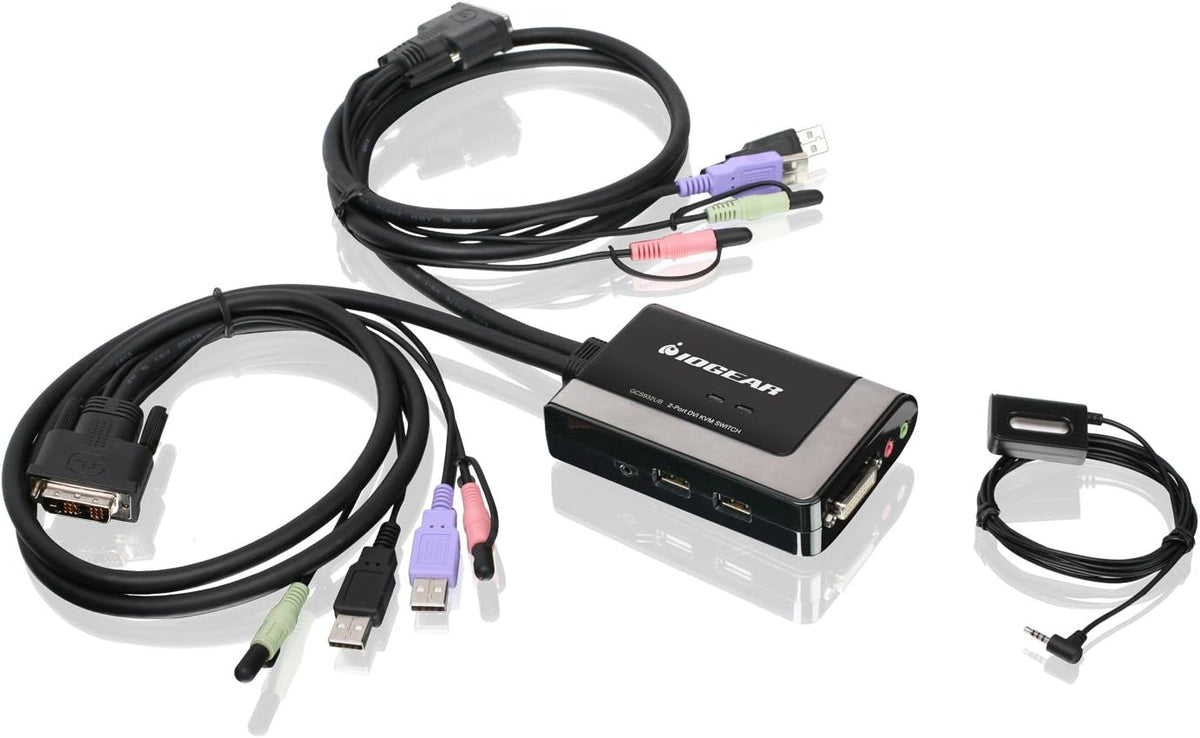 2-Port HDMI Cable KVM Switch with Cables and Audio, Black N6144