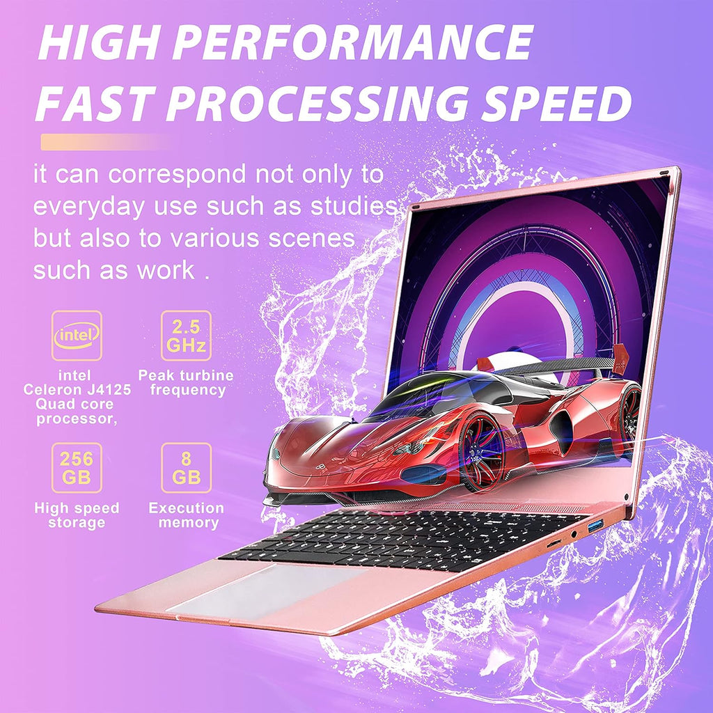 15.6 Inch FHD Luminous Keyboard Laptop 12G RAM 256GB SSD Rose Gold A86655