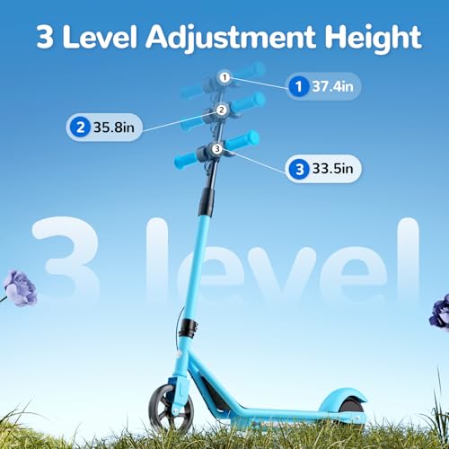 Electric Scooter with Adjustable Speed and Height, Colorful Lights, Double Brake U318083
