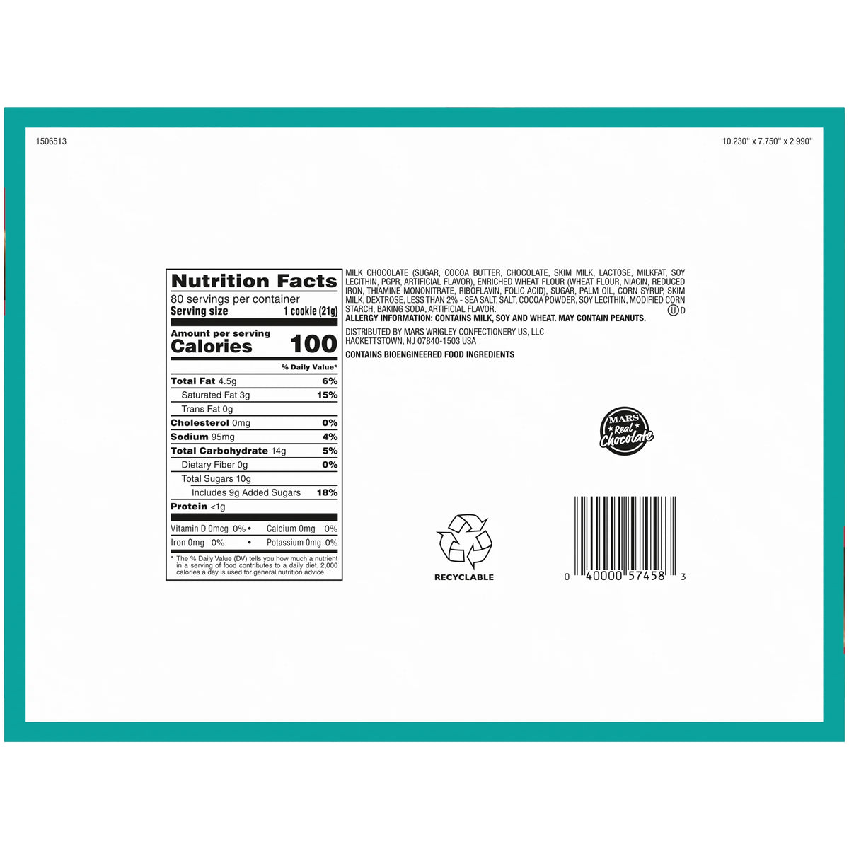 Salted Caramel Chocolate Cookie Bars, 2.8 Ounce, 20 Count B76145
