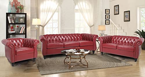 Green Velvet Chesterfield Sofa and Club Chair Set F156733