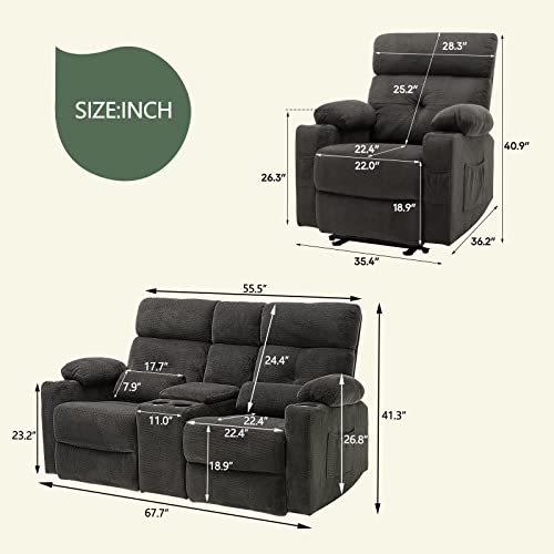 2 Piece Power Reclining Sofa Set M215