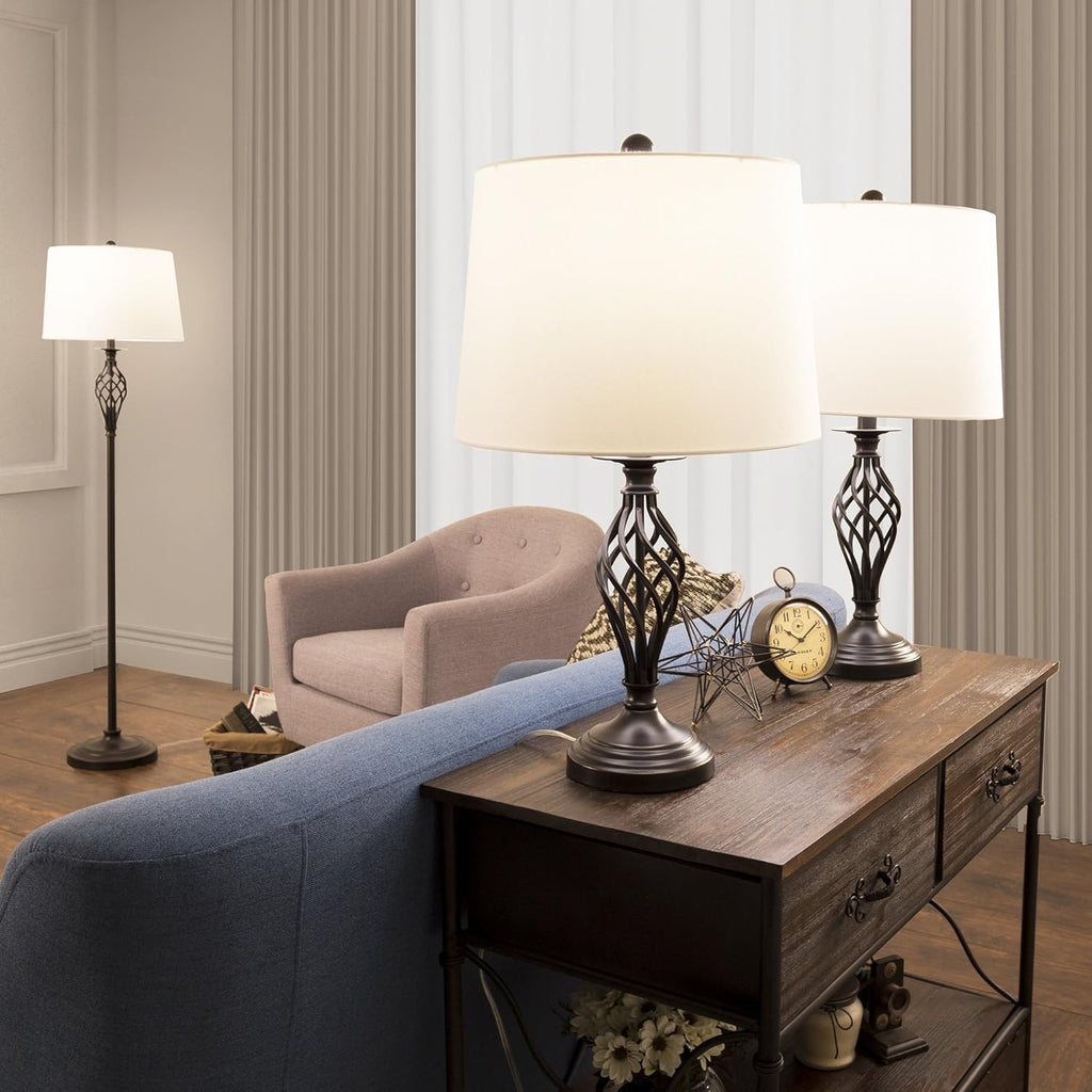 Table Lamps and Floor Lamp Set of 3 L56474