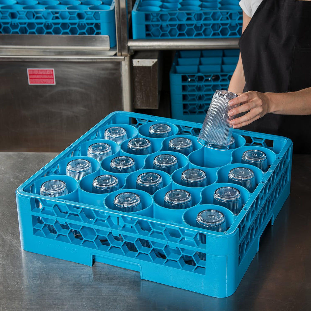 20 Compartment Glass Rack with 1 Extender, Blue (Pack of 4) Y796