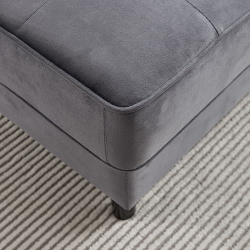 64" Upholstered Velvet Chaise Lounge with Left Armrest & Lumbar Pillow L356