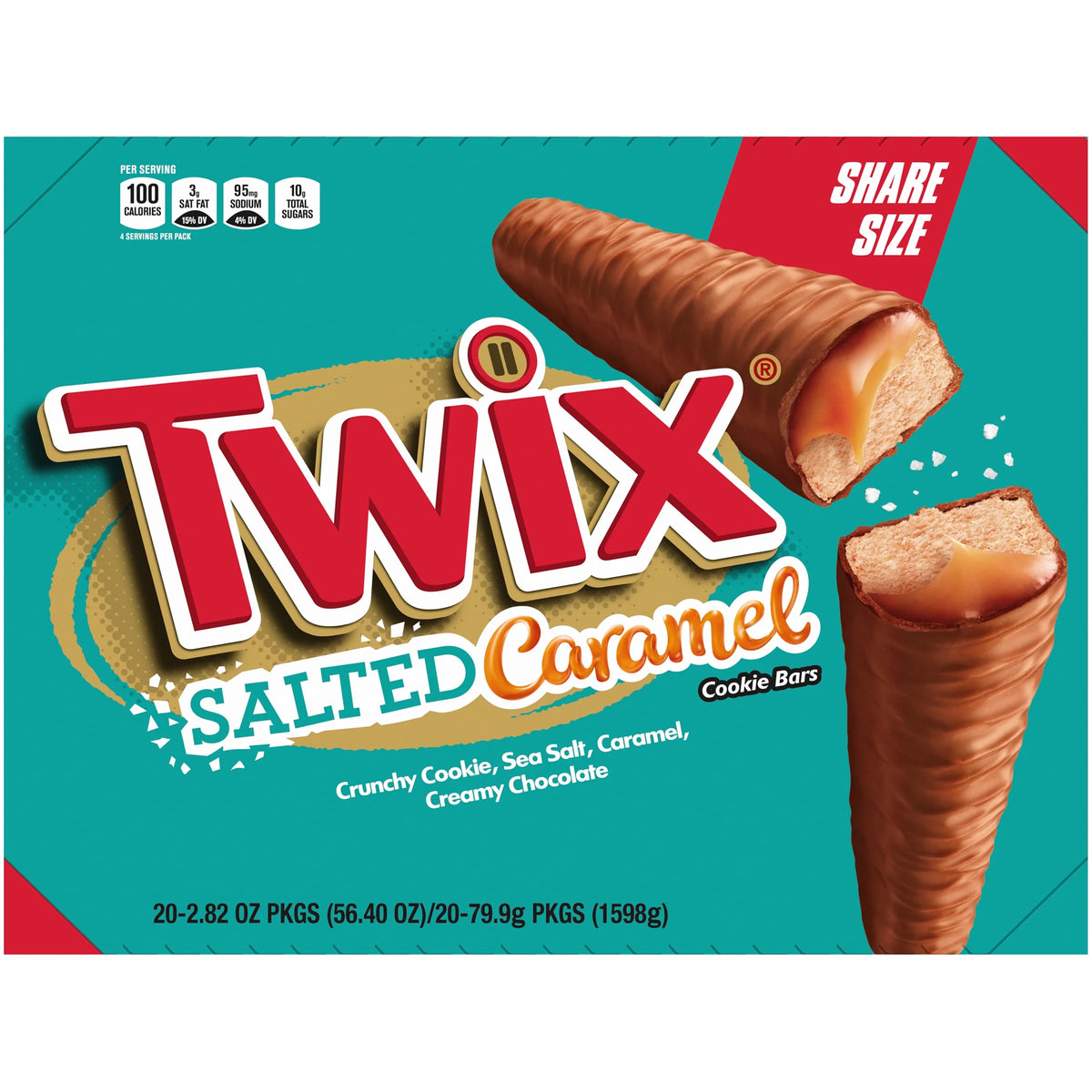 Salted Caramel Chocolate Cookie Bars, 2.8 Ounce, 20 Count B76145