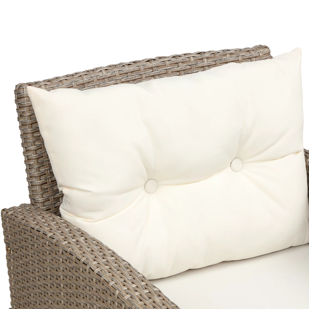 Beige Brown 4 Piece Wicker Rattan Sectional Sofa W695679