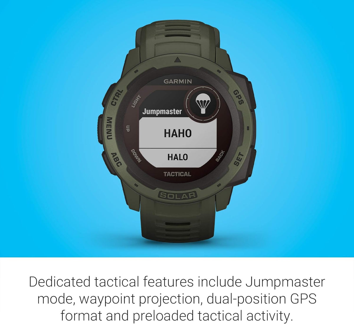 Moss Green Solar-Powered Rugged Outdoor Smartwatch W622882