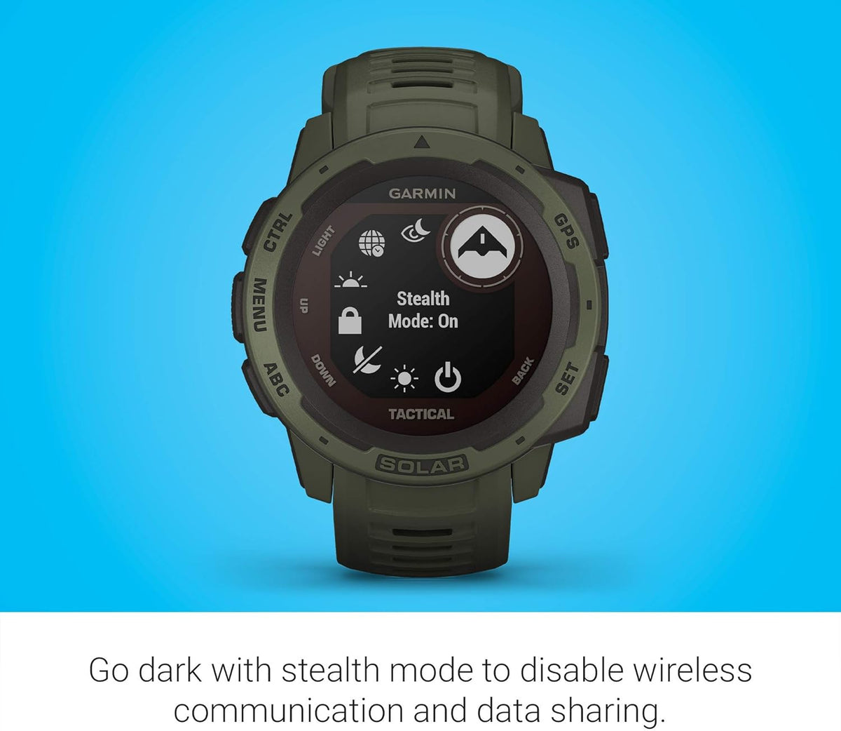 Moss Green Solar-Powered Rugged Outdoor Smartwatch W622882