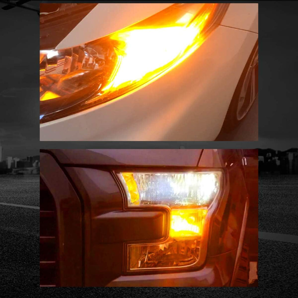 7443 Switchback LED Bulb 7444 7444NA Front Turn Signal Light White/Yellow Pack of 2 Z83297