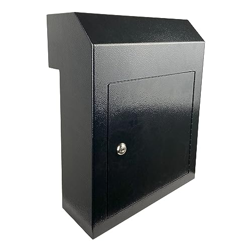 Black Galvanized Steel Locking Mailbox Door Drop Box F549806