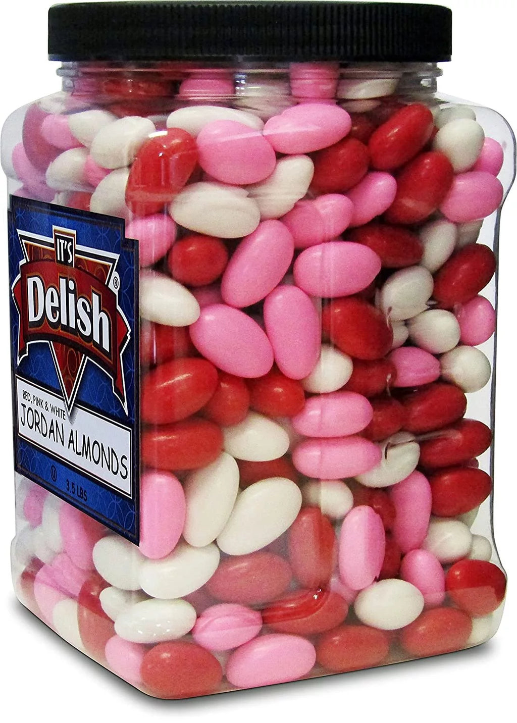 Red Pink & White Jordan Almonds Mix, 3.5 LBS Jumbo Container N66647
