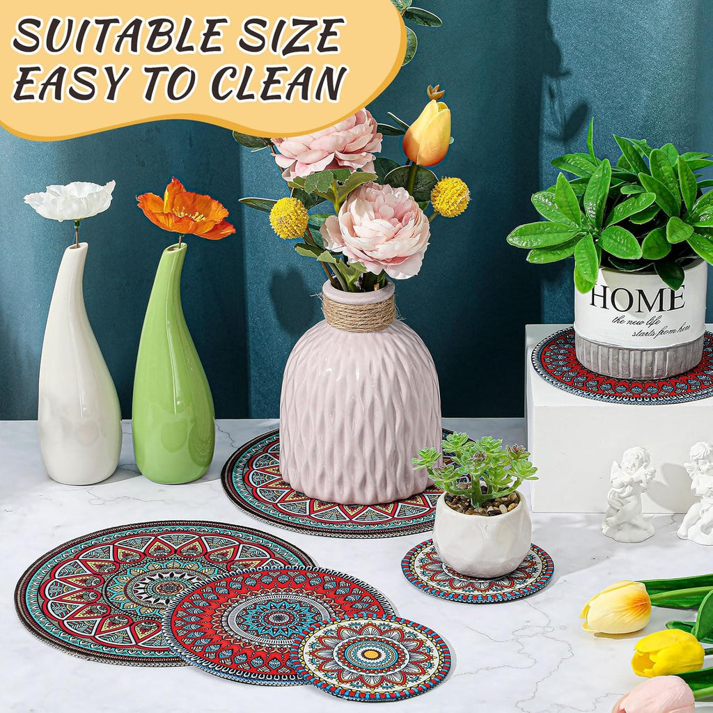 6 Pcs Absorbent Non Slip Round Plant Pot Mat Y691962