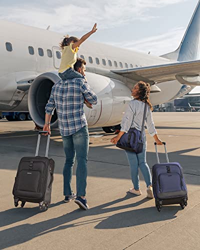 Black Expandable 20 inch Carry on Luggage with Spinner Wheels S10058