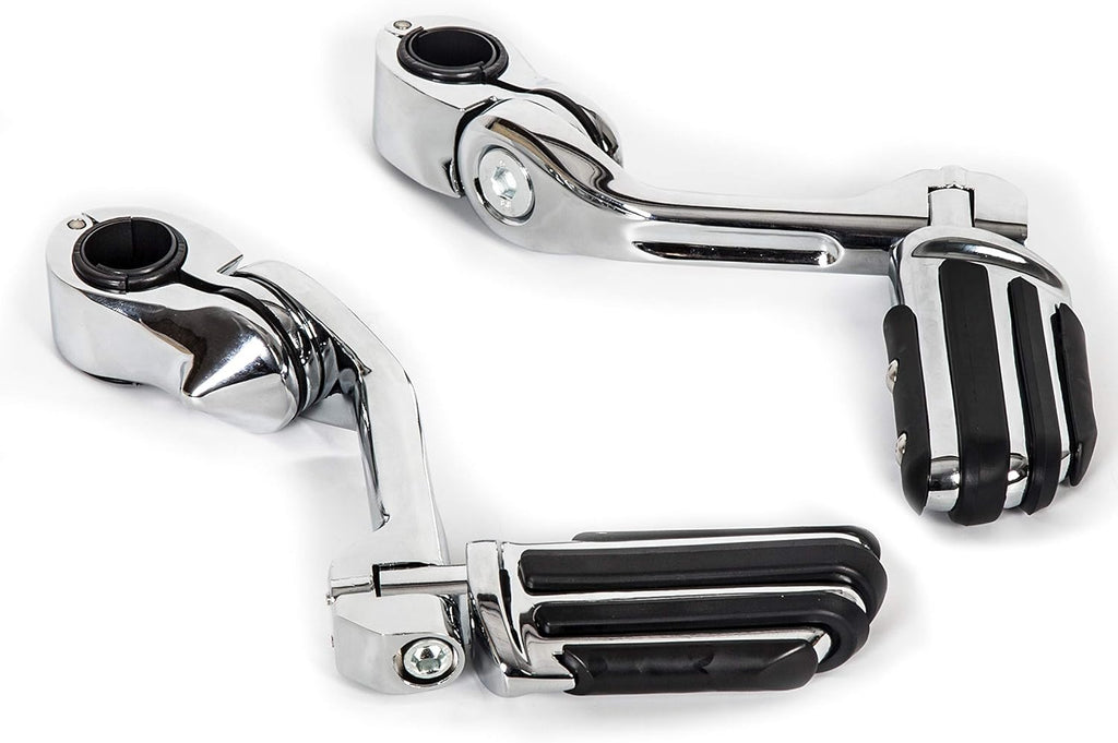 1-1/4" Long Highway Foot Pegs Pedal with Screws for 1.25" Motorcycle Crash Bar Engine Guards Mount Tubing E26193