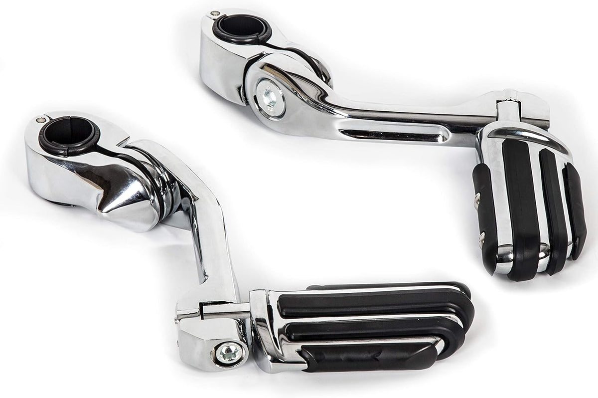 1-1/4" Long Highway Foot Pegs Pedal with Screws for 1.25" Motorcycle Crash Bar Engine Guards Mount Tubing E26193
