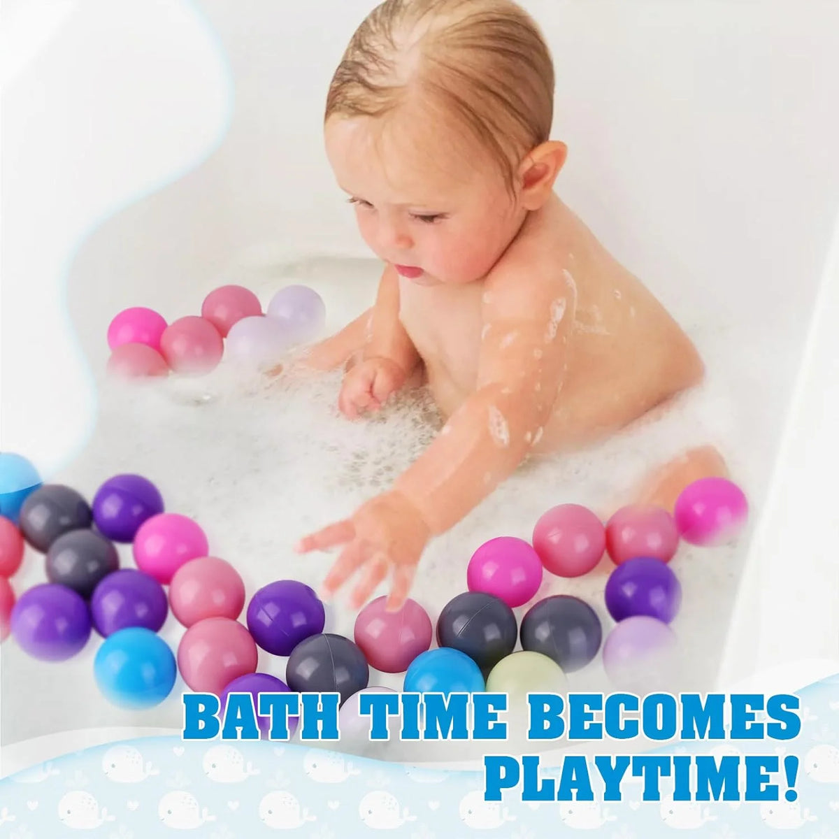 Pastel Plastic Ball Pit Balls with Storage Mesh Bag W33569