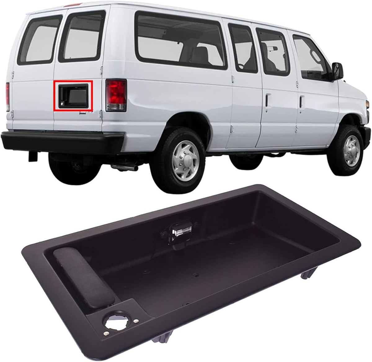 Black Rear Cargo Door Handle & License Plate Tag Bracket Replacement Pack of 2 G40470