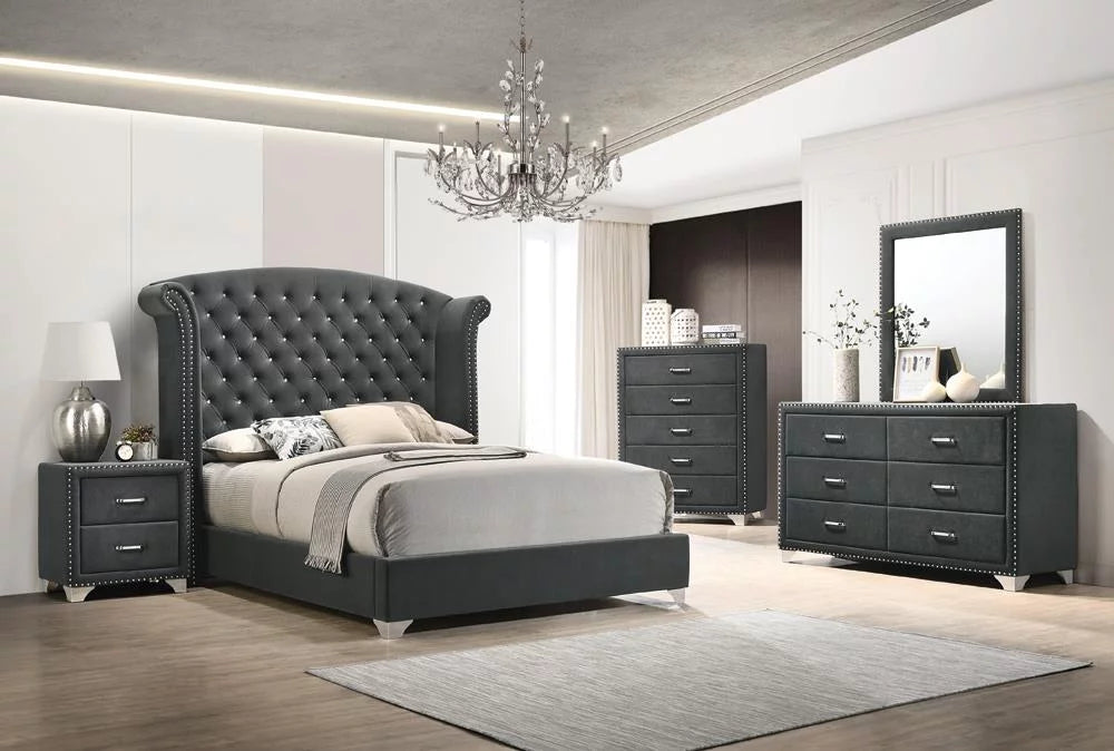6-drawer Upholstered Dresser Grey J637404