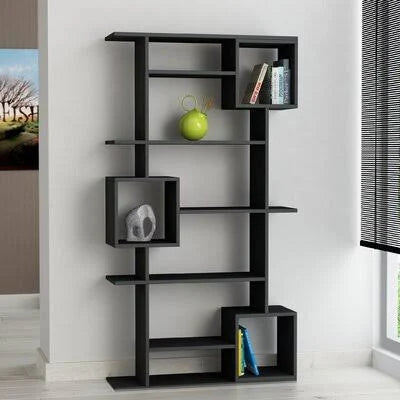 White Geometric Bookcase Y757