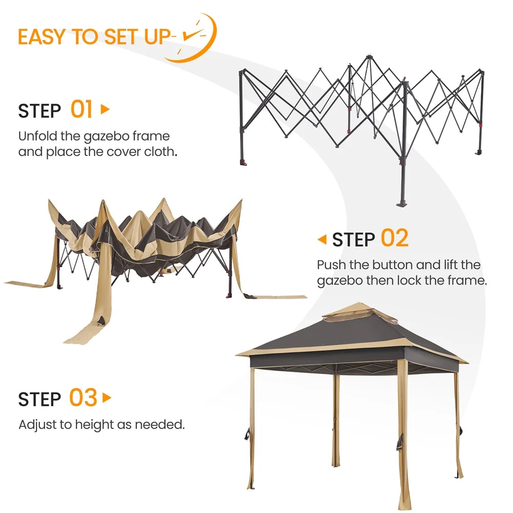 11x11 FT Pop-Up Gazebo with 4 Mesh Sidewalls K5340