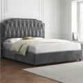 Queen Upholstered Bed with 4 Storage Drawers L243