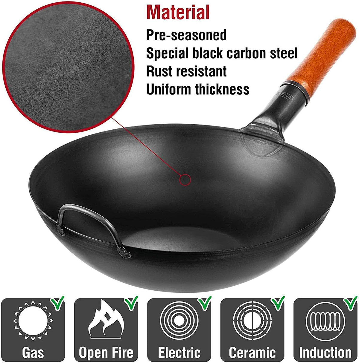 Carbon Steel Wok Pan X943