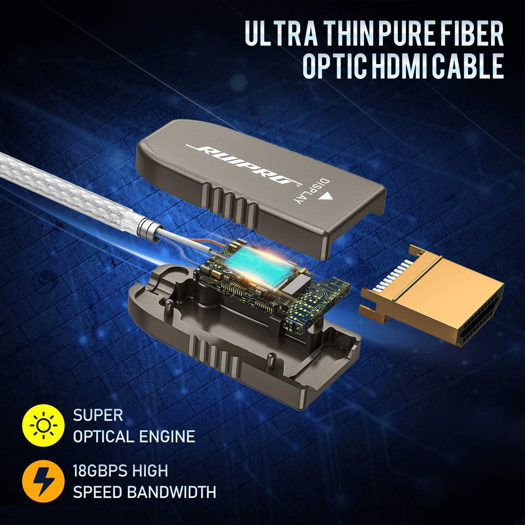 Fiber Optic HDMI Cable 65FT 4K 60FPS HDMI 2.0 18Gbps Active Optical Cable T435305