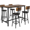 5 Piece Bar Height Dining Table Set with Upholstered Stools C302072
