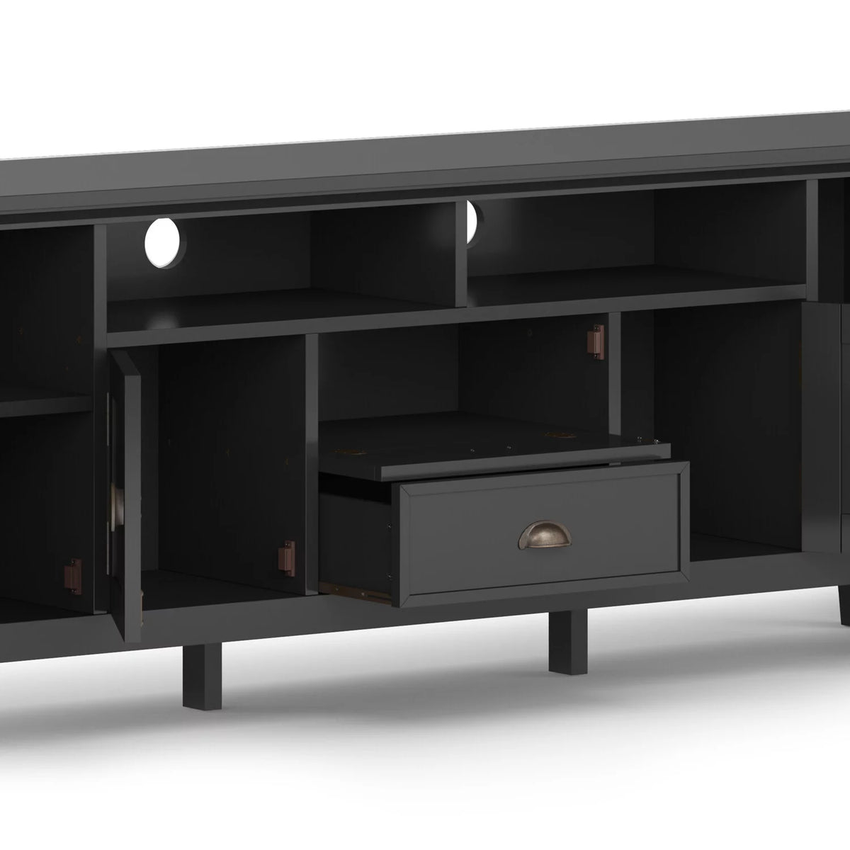 Black Wood 72 inch TV Media Stand R343997