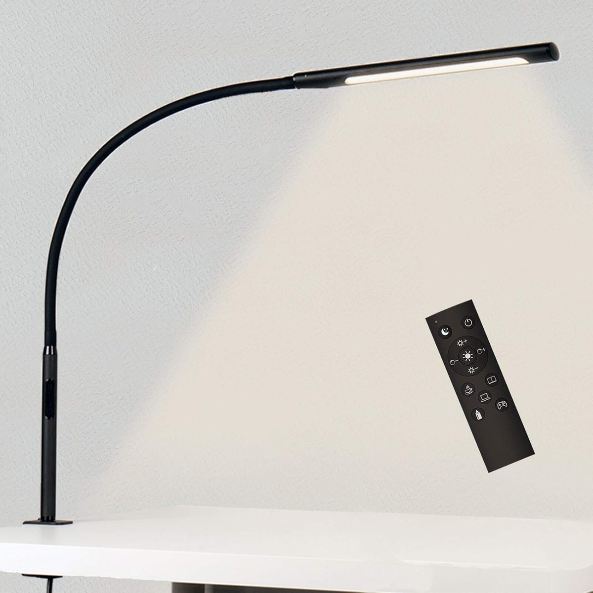 White Flexible LED Clamp Desk Lamp with Clamp, 12W Y738