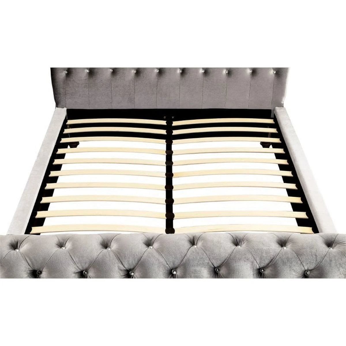 Gray Fabric Queen Sleigh Bed N322862