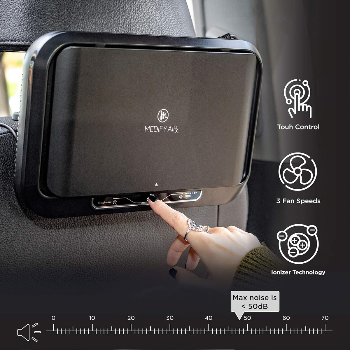 Black H13 HEPA Car Air Purifier H186591