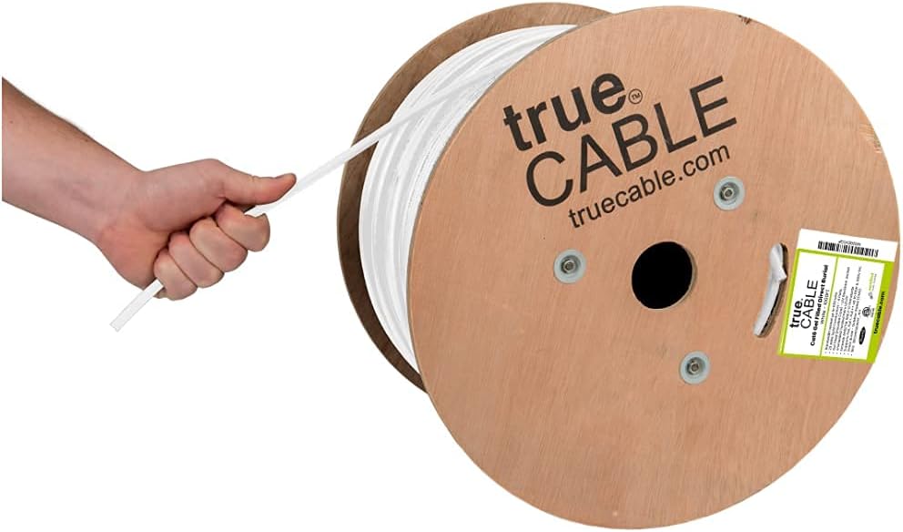 1000ft White CMX Cat6 Direct Burial Bulk Ethernet Cable R67073