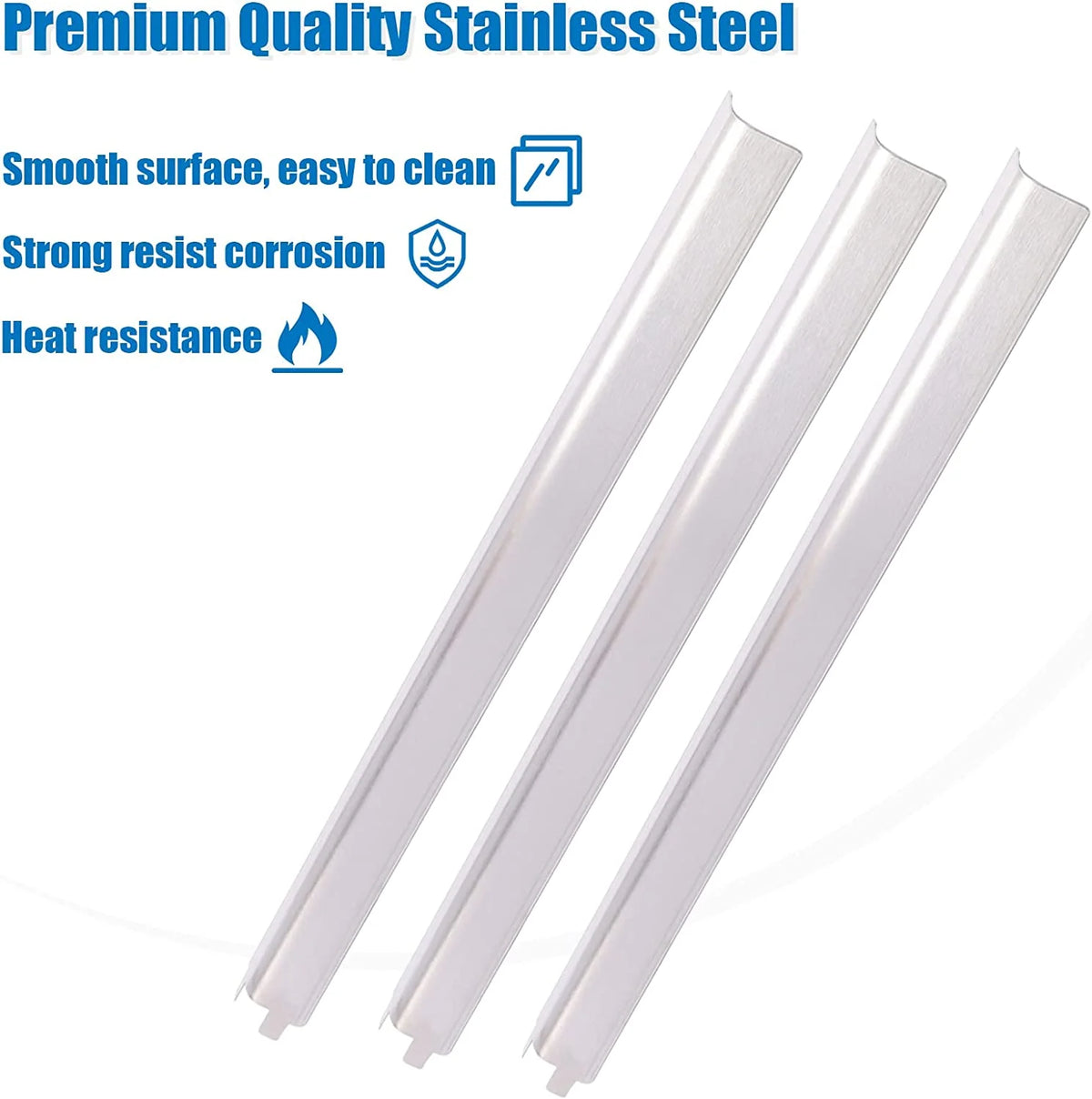 4 Pack Stainless Steel Heat Shields Tents for Gas Grill X46317