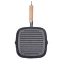 Cast Iron Grill Pan with Wooden Handle C756