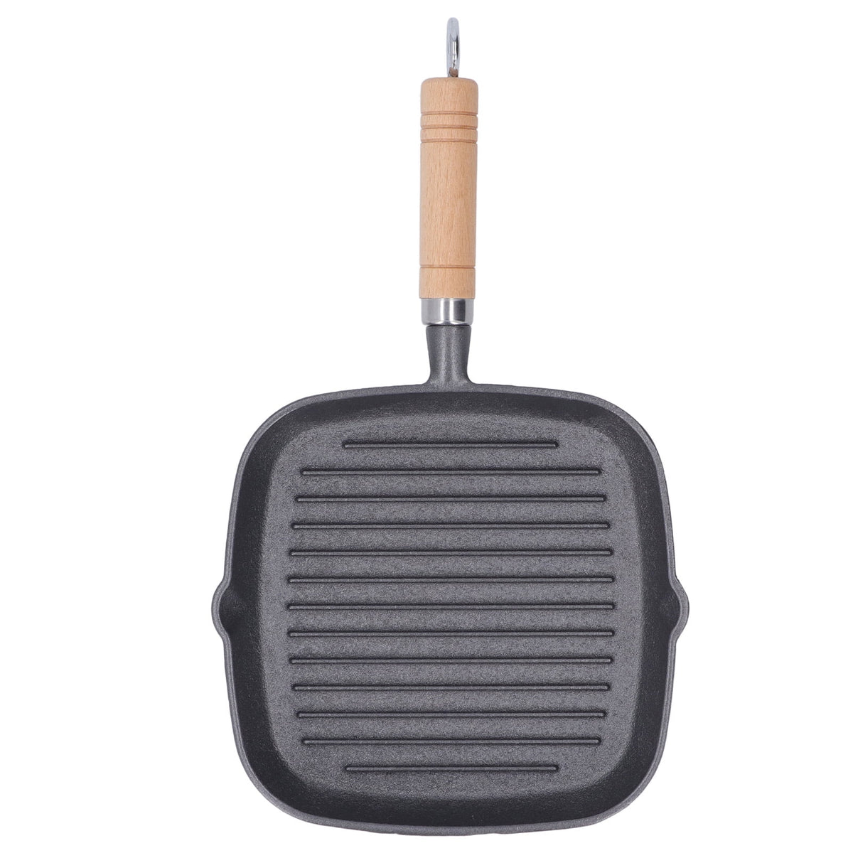 Cast Iron Grill Pan with Wooden Handle C756