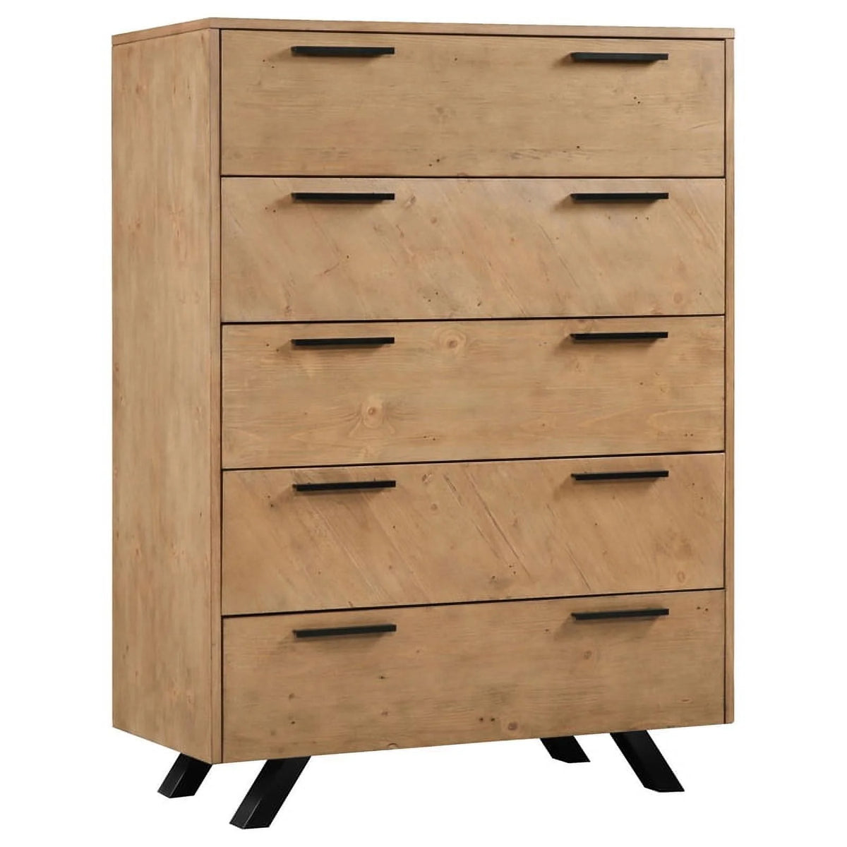 Light Honey Brown 5-drawer Rectangular Chest I192