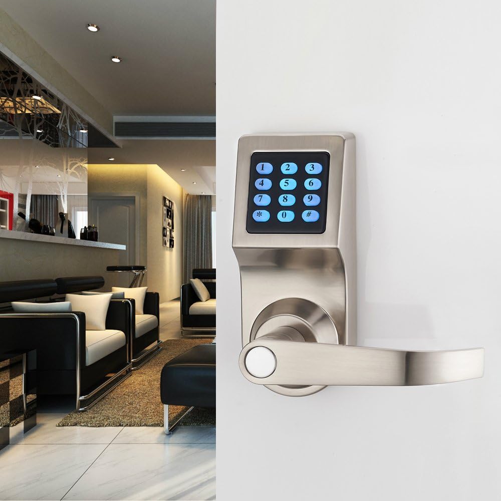Digital Door Lock with Remote Control, Code and Key M9561