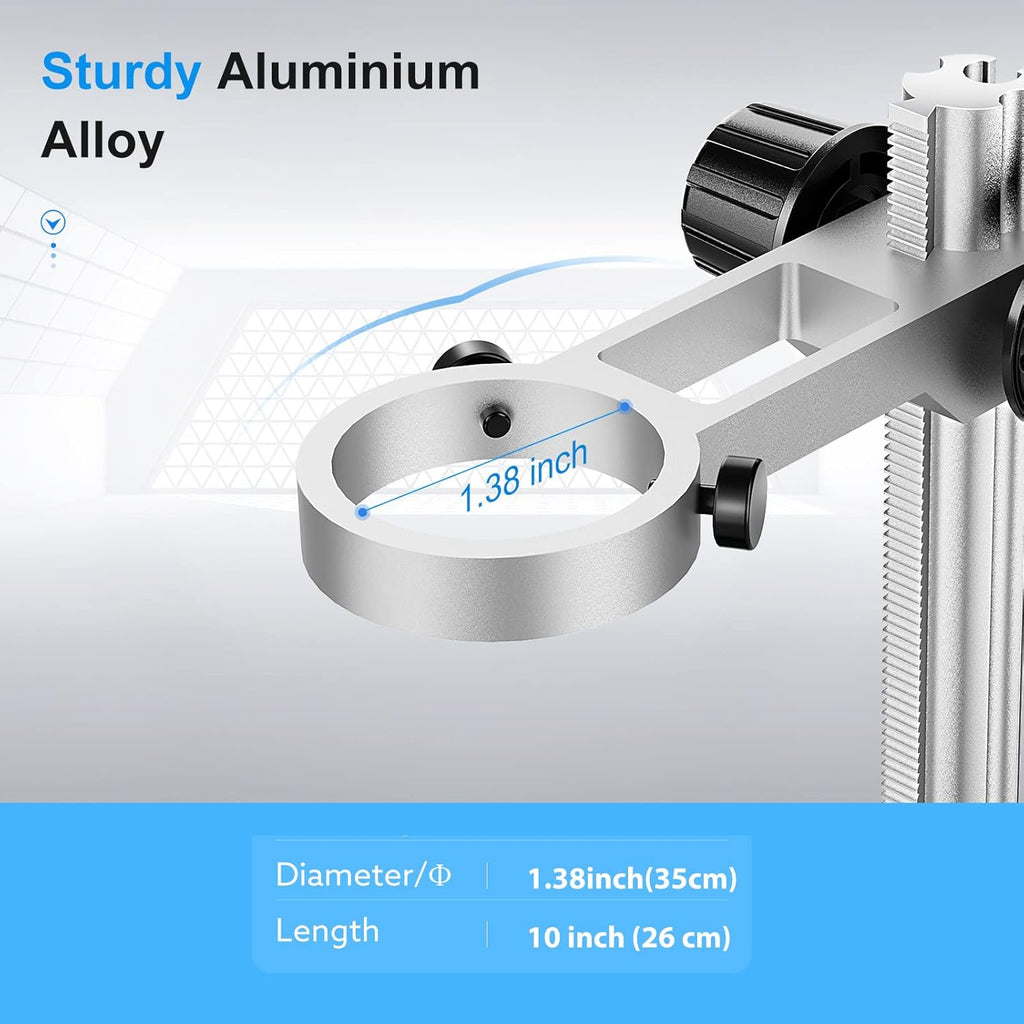 Microscope Base Stand Universal Holder Desktop Support Bracket for Max 1.4 Diameter USB LCD Digital Microscope Magnifier Camera, Aluminum Alloy I3642