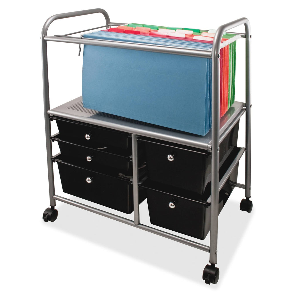 Black File Cart with Five Storage Drawers U3935