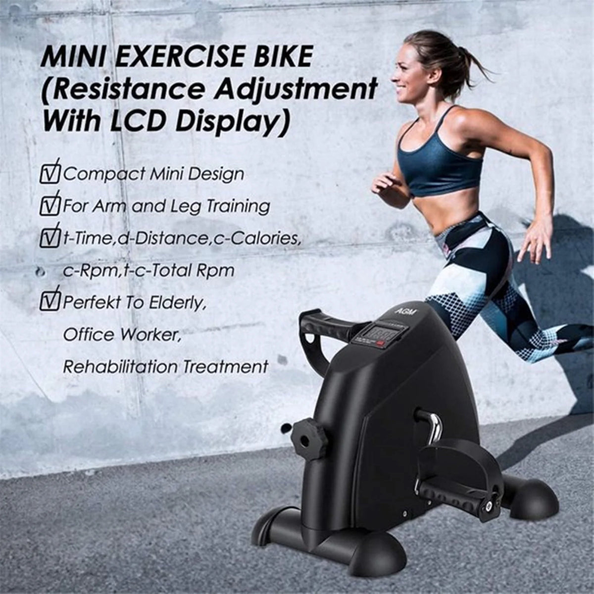 Mini Multi-Functional Stepper Exercise Bike with LCD Screen E768