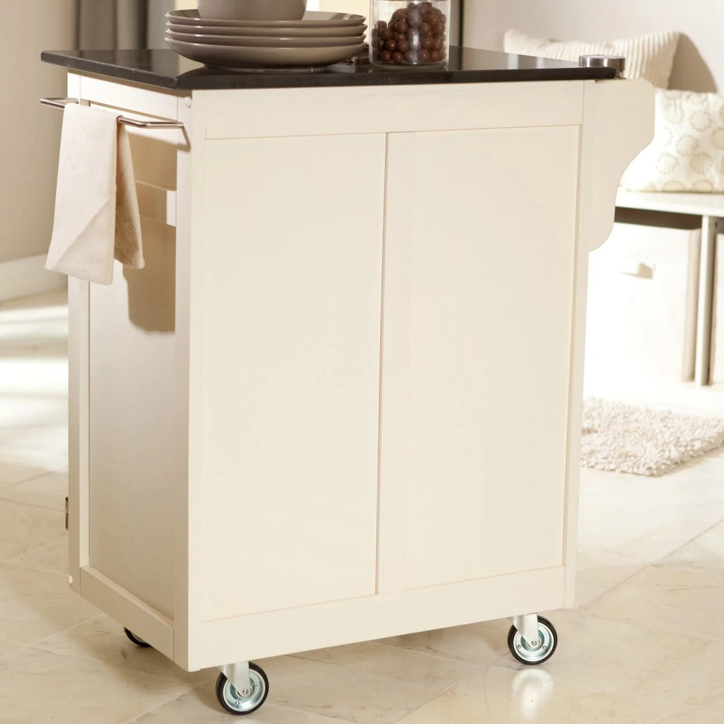 Off White Wood Kitchen Cart W574