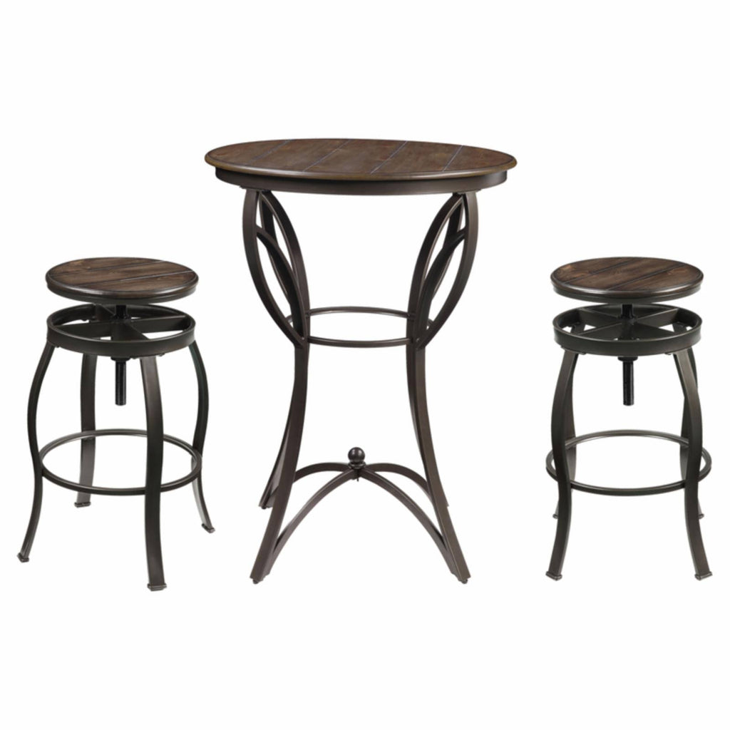 Walnut Sandy Black 3PC Bar Set Q2480